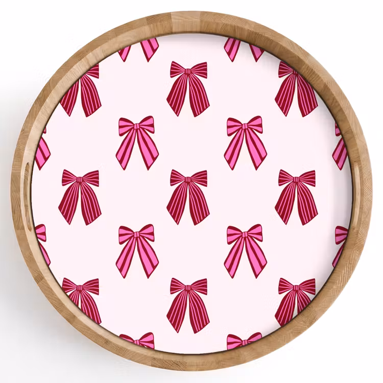 Tablett - Schleifen – Weihnachten – Rosa — 1