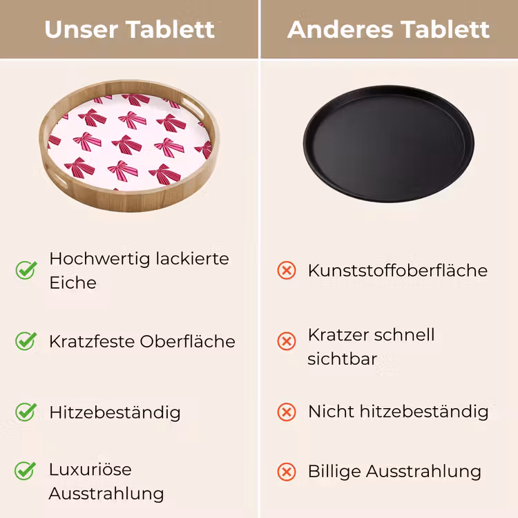 Tablett - Schleifen – Weihnachten – Rosa — 3