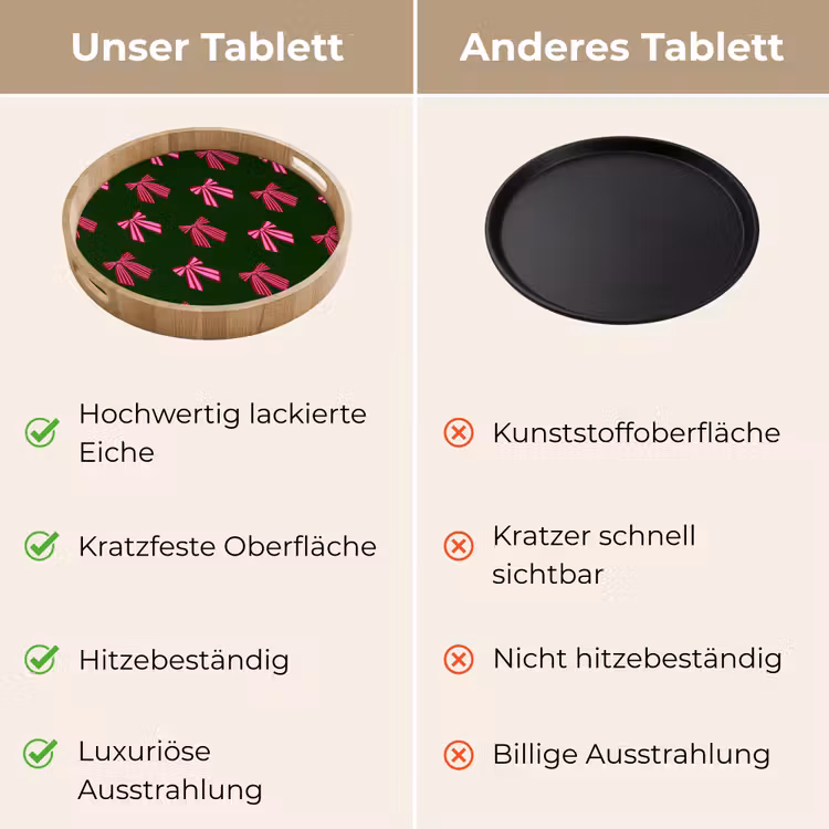 Tablett - Schleifen – Weihnachten – Rosa – Grün — 3