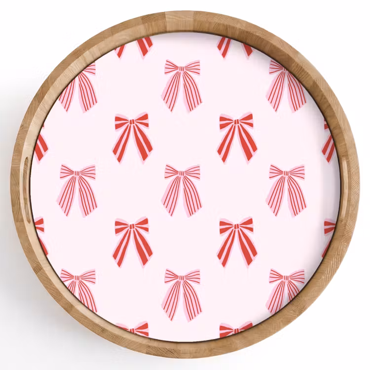 Tablett - Schleifen – Weihnachten – Rosa – Rot — 1