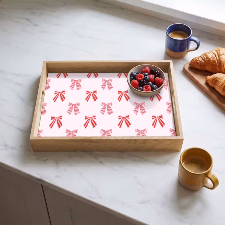 Tablett - Schleifen – Weihnachten – Rosa – Rot — 4