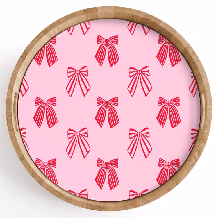 Tablett - Schleifen – Weihnachten – Rosa – Rot — 1