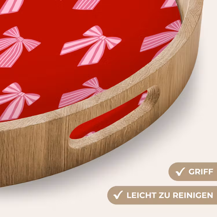 Tablett - Schleifen – Weihnachten – Rot – Rosa — 5