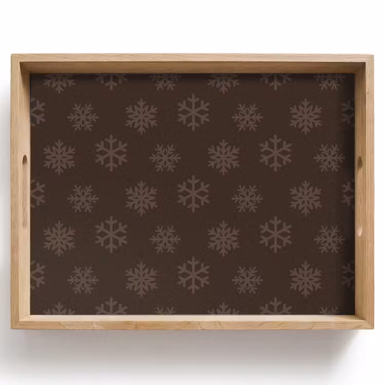 Tablett - Schneeflocke – Braun – Weihnachten — 1