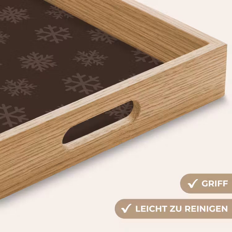 Tablett - Schneeflocke – Braun – Weihnachten — 5