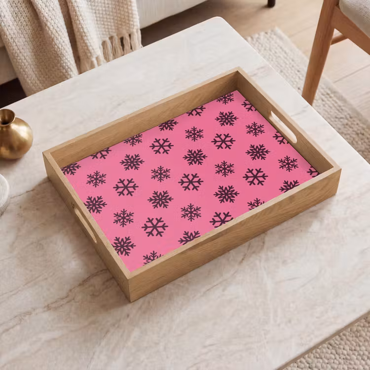 Tablett - Schneeflocke – Lila – Rosa – Weihnachten — 2