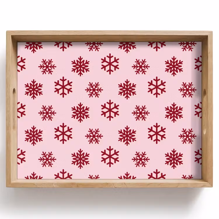 Tablett - Schneeflocke – Rosa – Rot – Weihnachten — 1