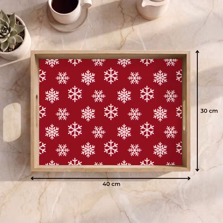 Tablett - Schneeflocke – Rot – Rosa – Weihnachten — 9