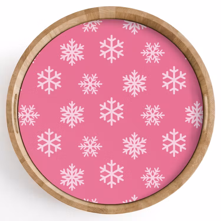 Tablett - Schneeflocke – Weihnachten – Rosa — 1
