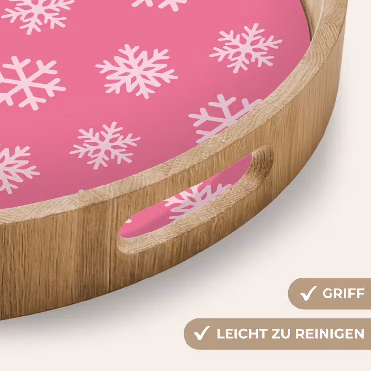 Tablett - Schneeflocke – Weihnachten – Rosa — 5