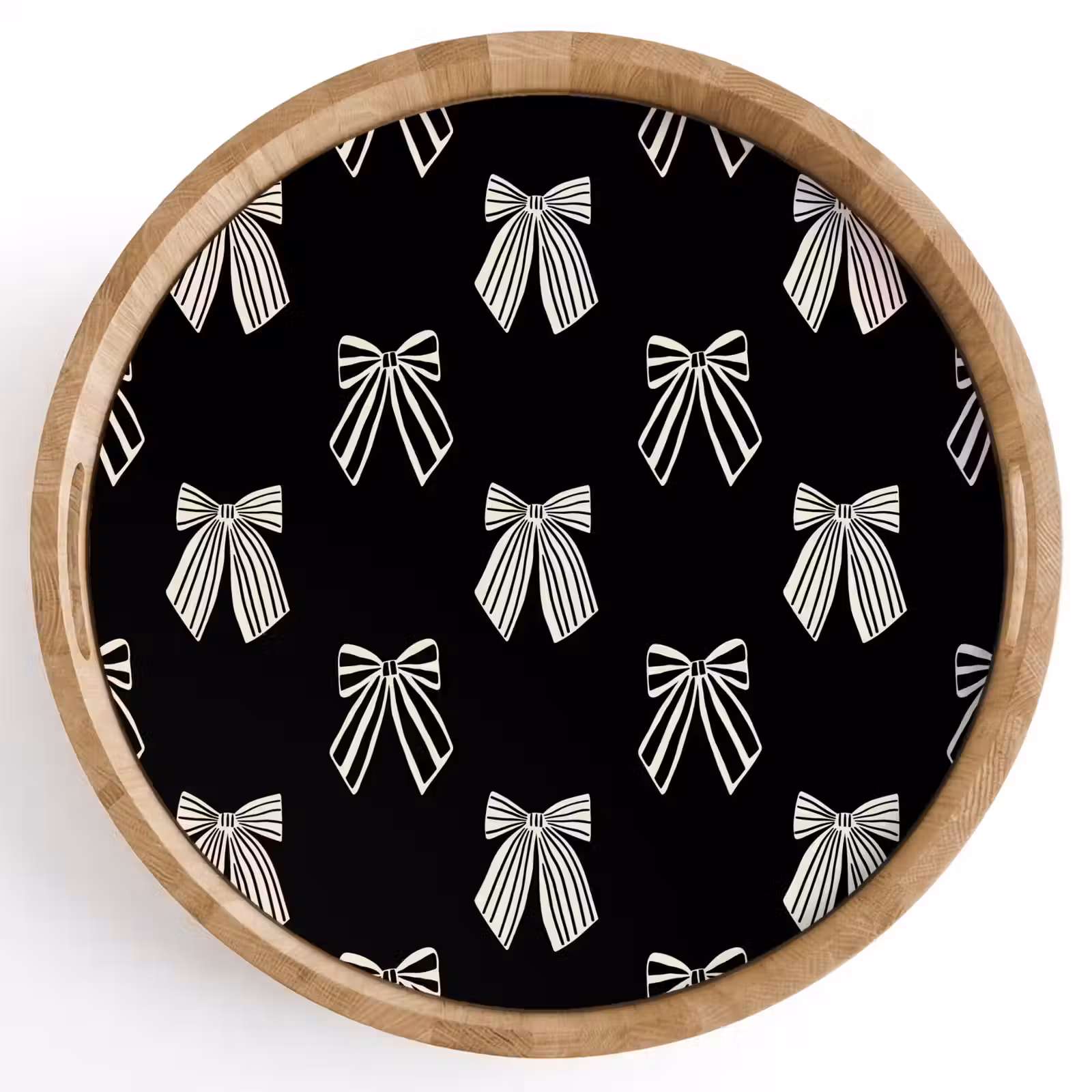 Tablett - Schleifen – Weihnachten – Creme – Schwarz — 1