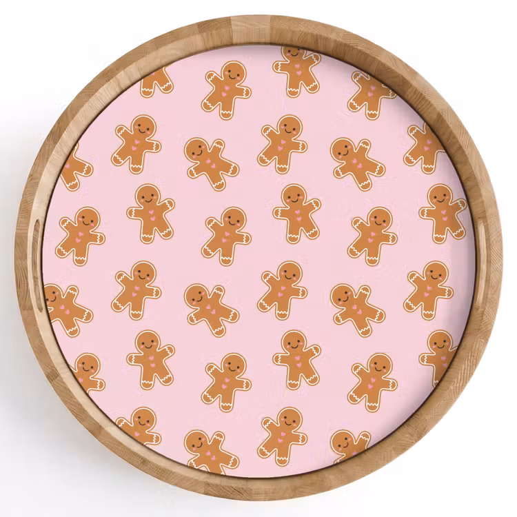 Tablett - Lebkuchen – Braun – Rosa – Weihnachten — 1