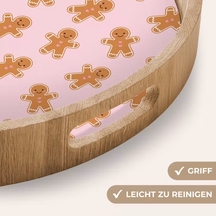 Tablett - Lebkuchen – Braun – Rosa – Weihnachten — 5