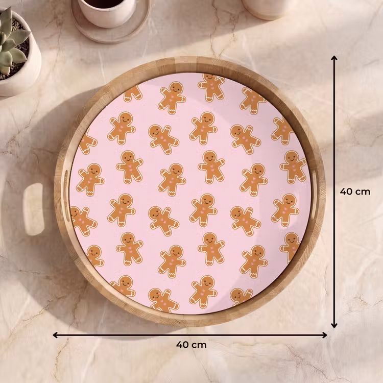 Tablett - Lebkuchen – Braun – Rosa – Weihnachten — 9