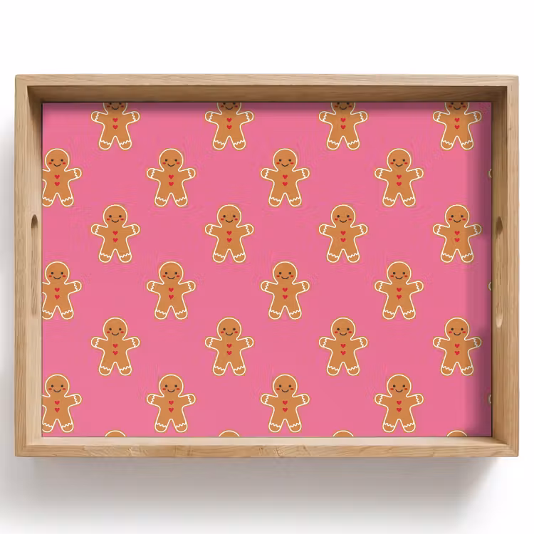 Tablett - Lebkuchen – Weihnachten – Rosa – Braun — 1