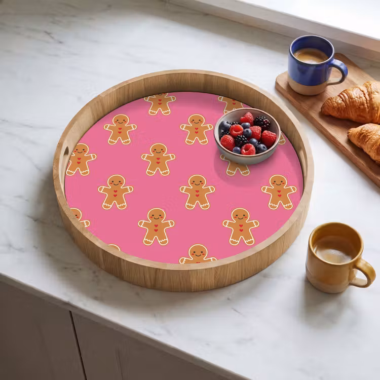 Tablett - Lebkuchen – Weihnachten – Rosa – Braun — 4