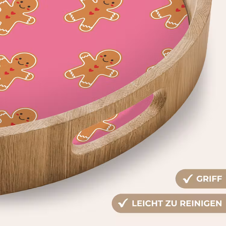 Tablett - Lebkuchen – Weihnachten – Rosa – Braun — 5
