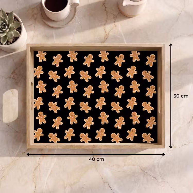 Tablett - Lebkuchen – Weihnachten – Schwarz – Braun — 9