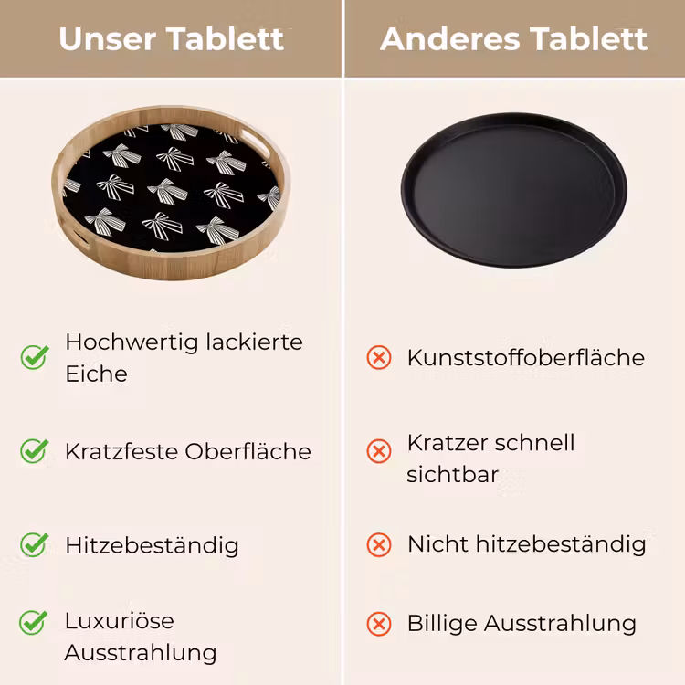 Tablett - Schleifen – Weihnachten – Creme – Schwarz — 3