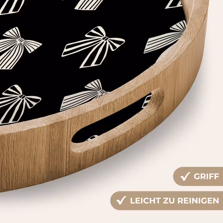 Tablett - Schleifen – Weihnachten – Creme – Schwarz — 5