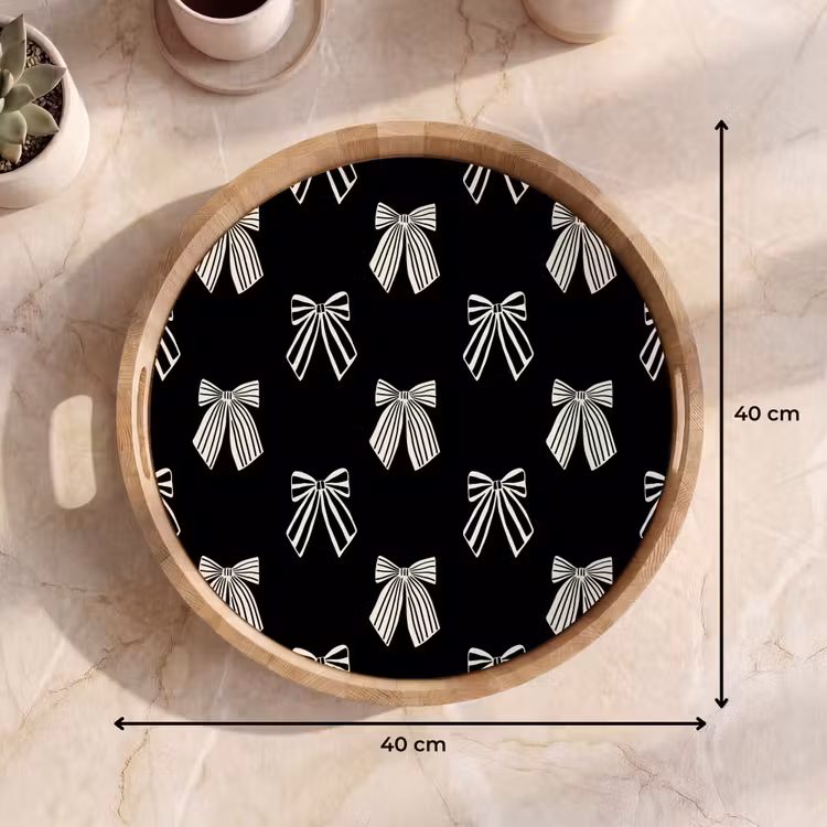 Tablett - Schleifen – Weihnachten – Creme – Schwarz — 9
