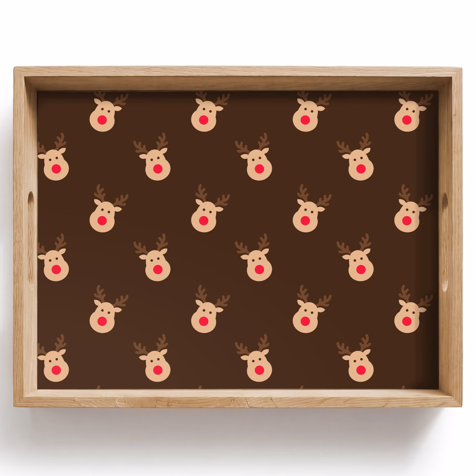 Tablett - Rentiere – Weihnachten – Braun — 1