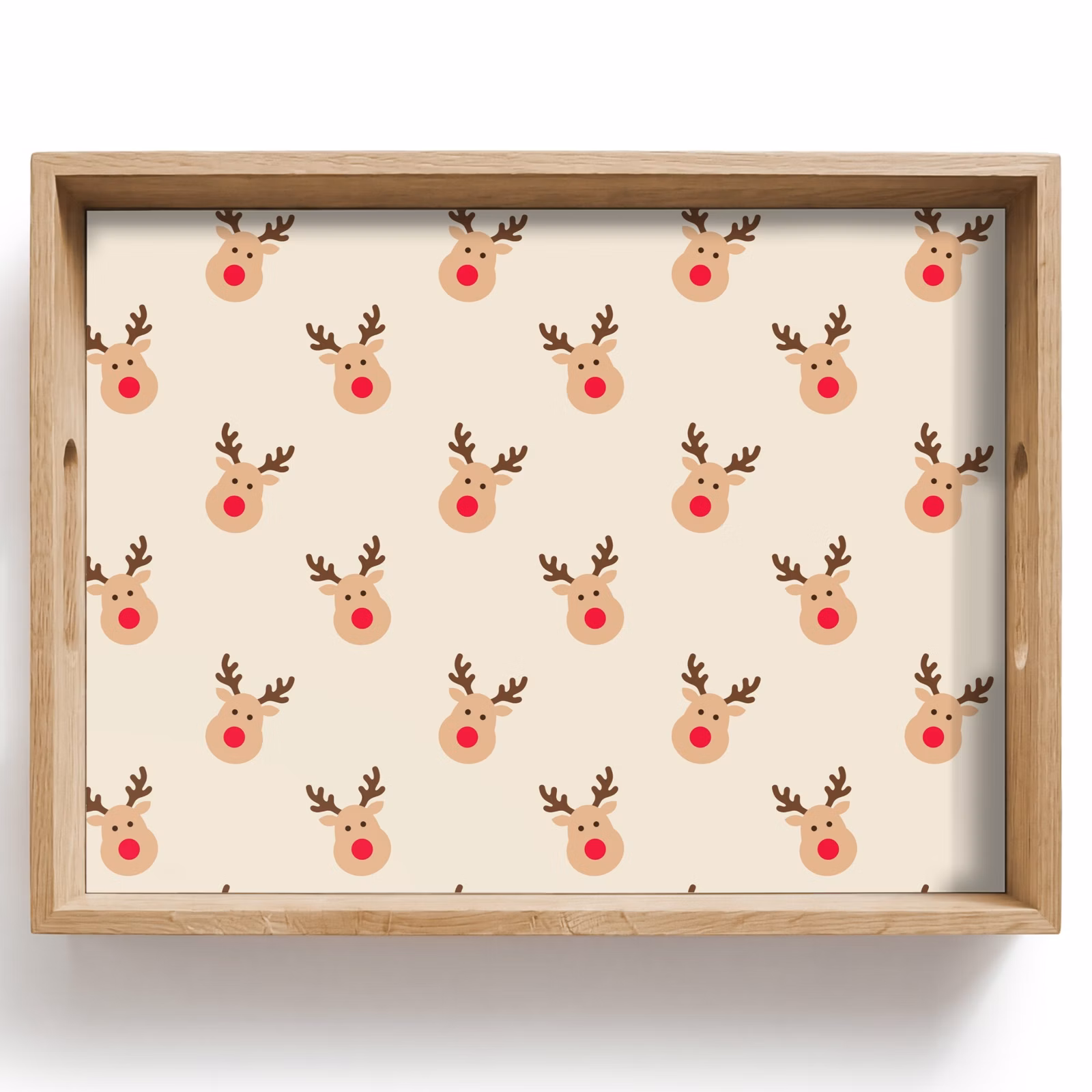 Tablett - Rentiere – Weihnachten – Creme — 1