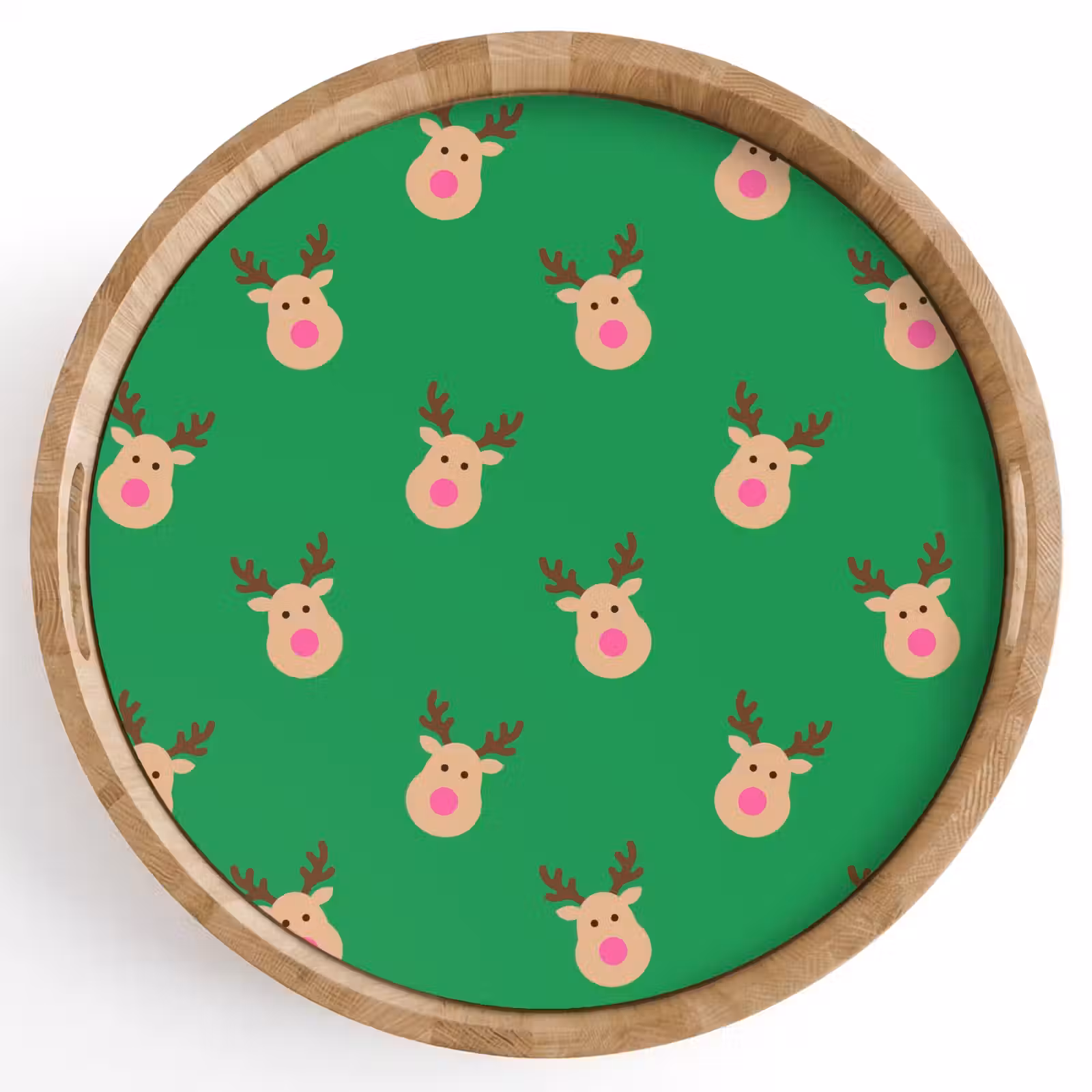 Tablett - Rentiere – Weihnachten – Neon – Grün — 1