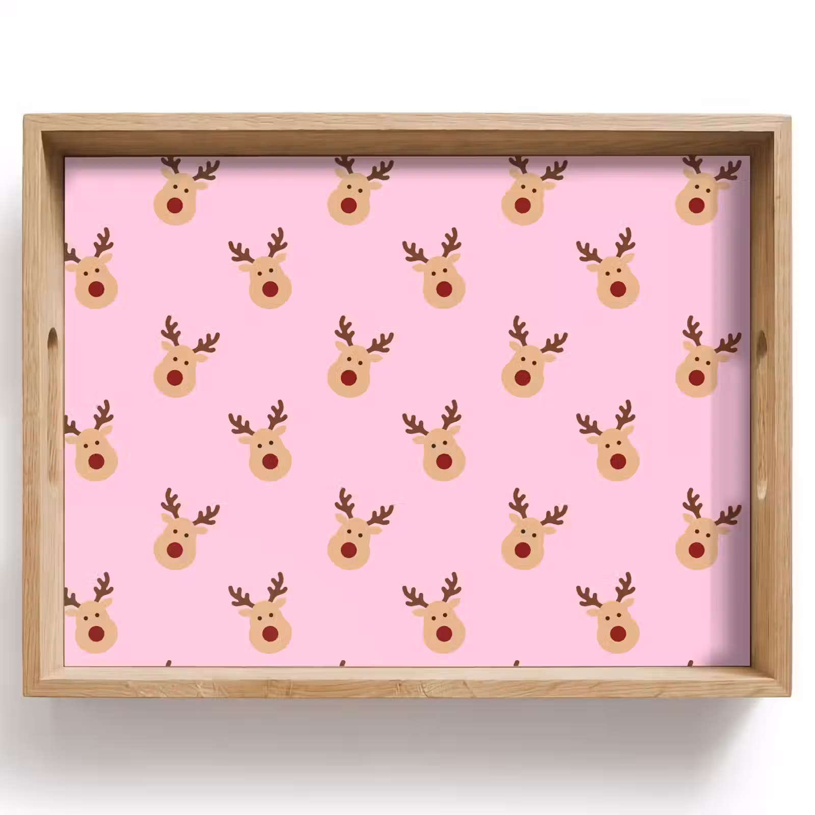 Tablett - Rentiere – Weihnachten – Rosa — 1
