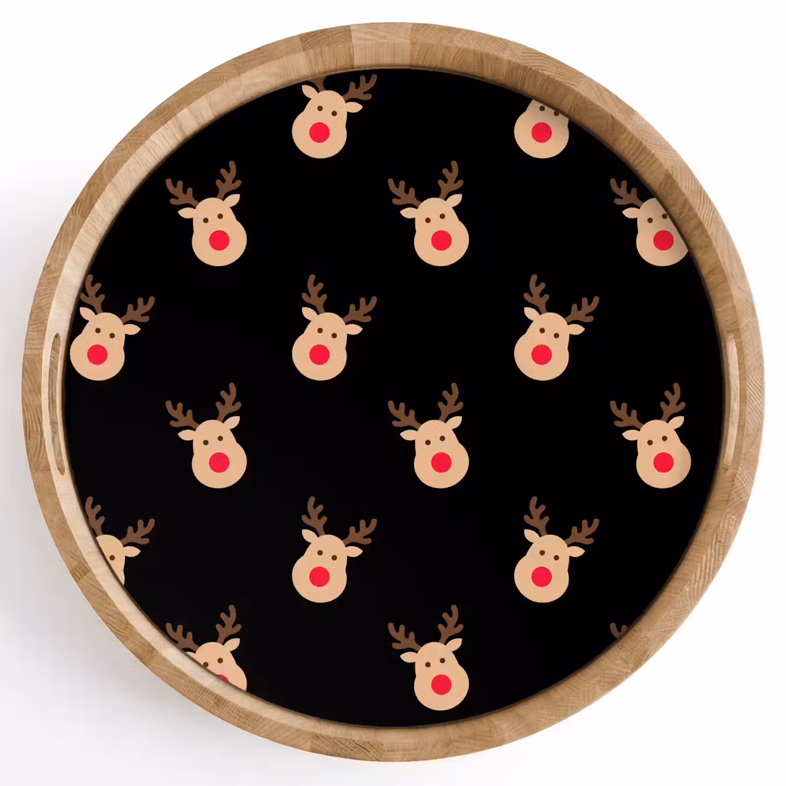 Tablett - Rentiere – Weihnachten – Schwarz — 1
