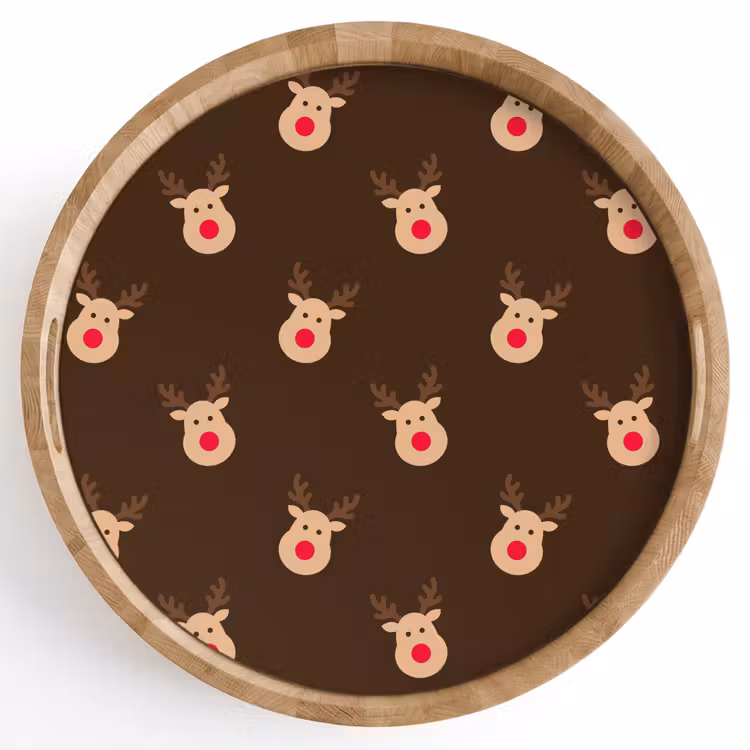 Tablett - Rentiere – Weihnachten – Braun — 1