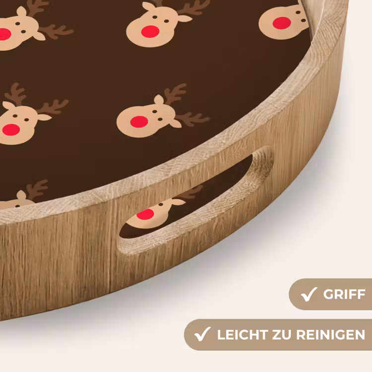Tablett - Rentiere – Weihnachten – Braun — 5