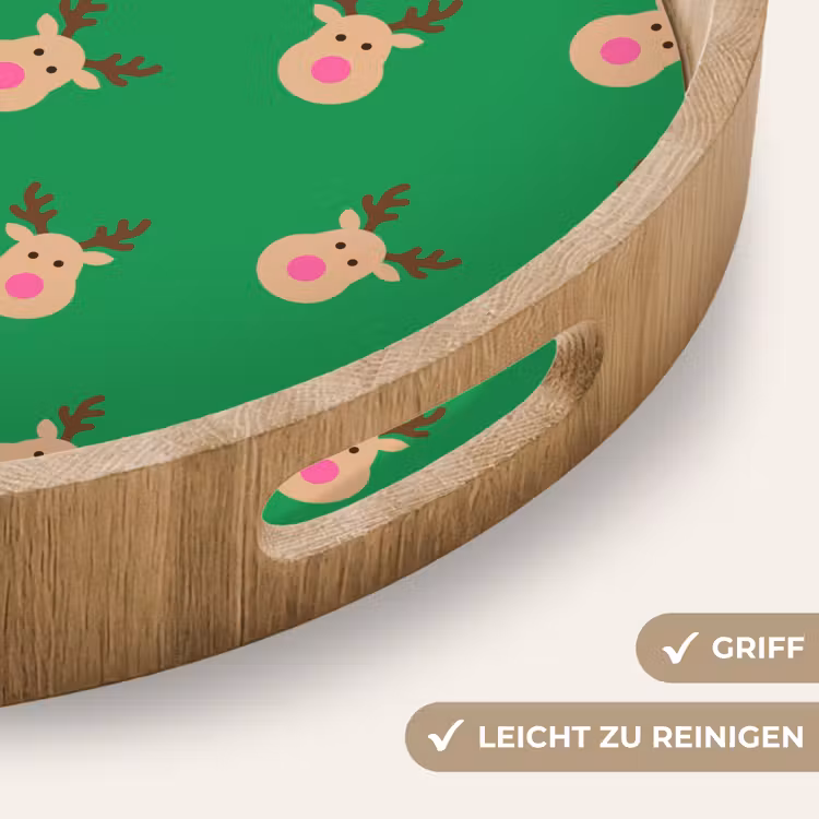Tablett - Rentiere – Weihnachten – Neon – Grün — 5