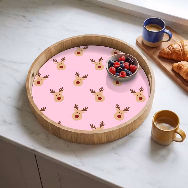 Tablett - Rentiere – Weihnachten – Rosa — 4