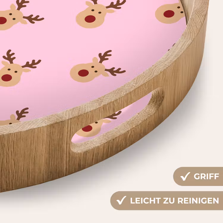 Tablett - Rentiere – Weihnachten – Rosa — 5