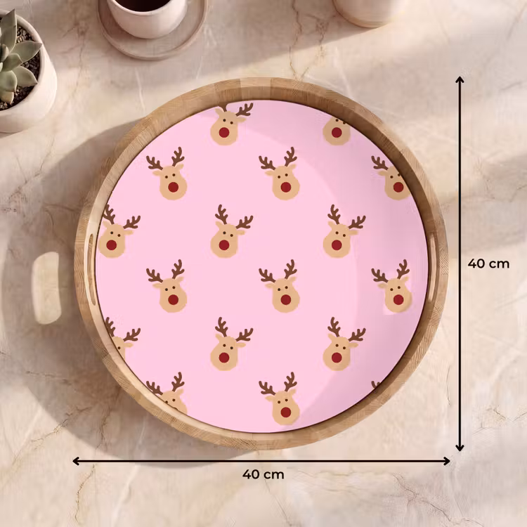 Tablett - Rentiere – Weihnachten – Rosa — 9