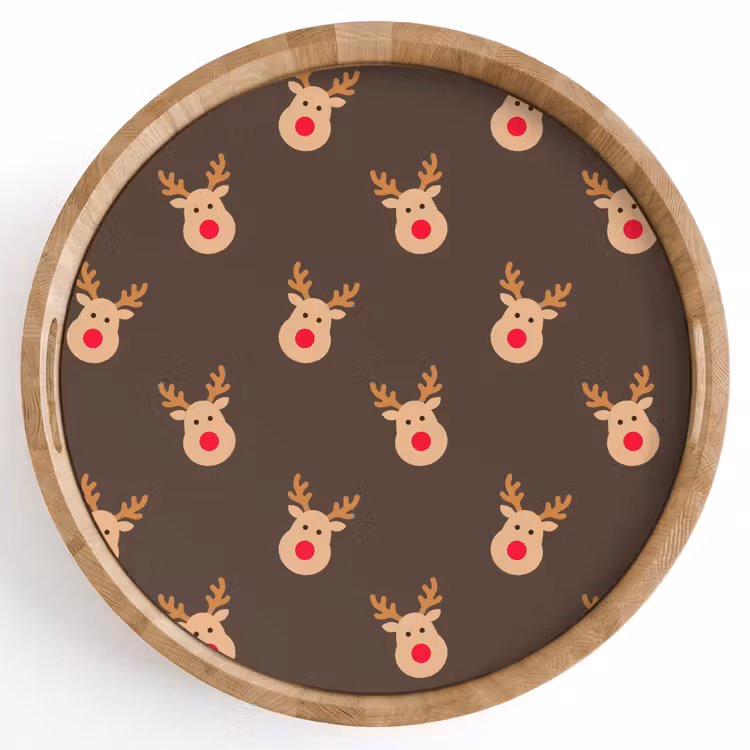 Tablett - Weihnachten – Rentiere – Braun — 1