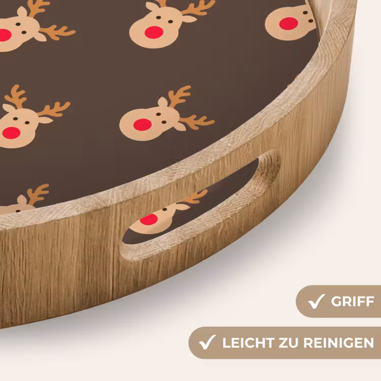 Tablett - Weihnachten – Rentiere – Braun — 5