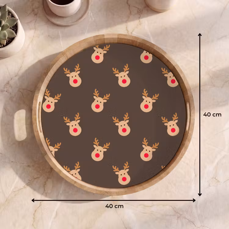 Tablett - Weihnachten – Rentiere – Braun — 9