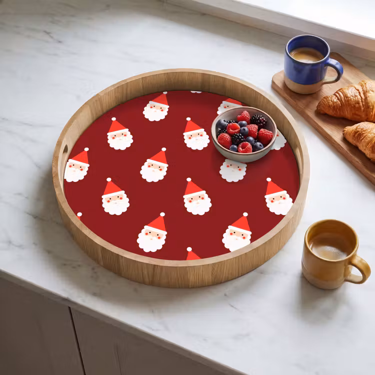 Tablett - Weihnachten – Weihnachtsmann – Rot — 4
