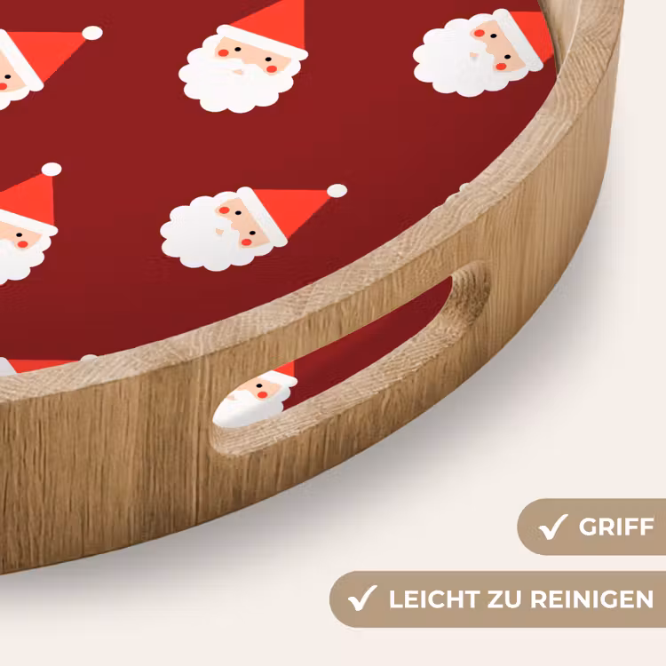 Tablett - Weihnachten – Weihnachtsmann – Rot — 5