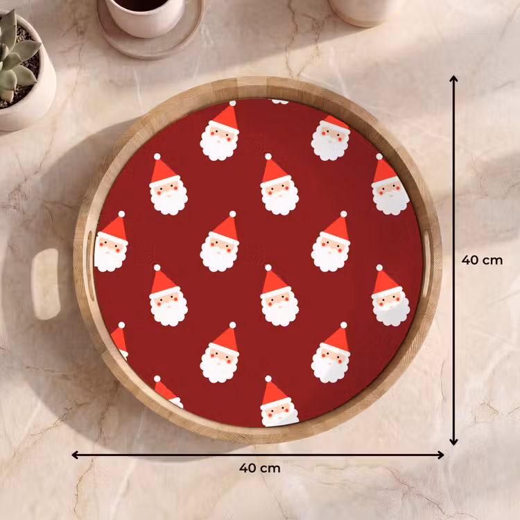 Tablett - Weihnachten – Weihnachtsmann – Rot — 9
