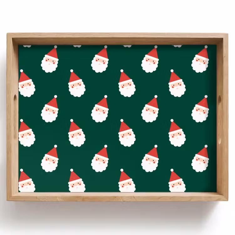 Tablett - Weihnachtsmann – Weihnachten – Grün — 1