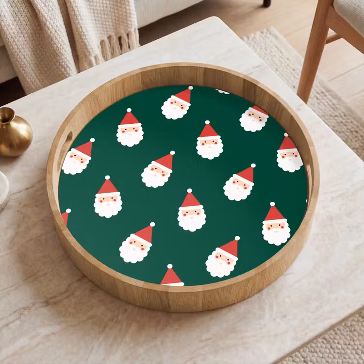 Tablett - Weihnachtsmann – Weihnachten – Grün — 2
