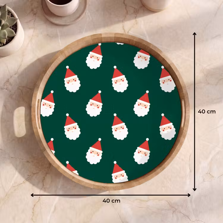 Tablett - Weihnachtsmann – Weihnachten – Grün — 9