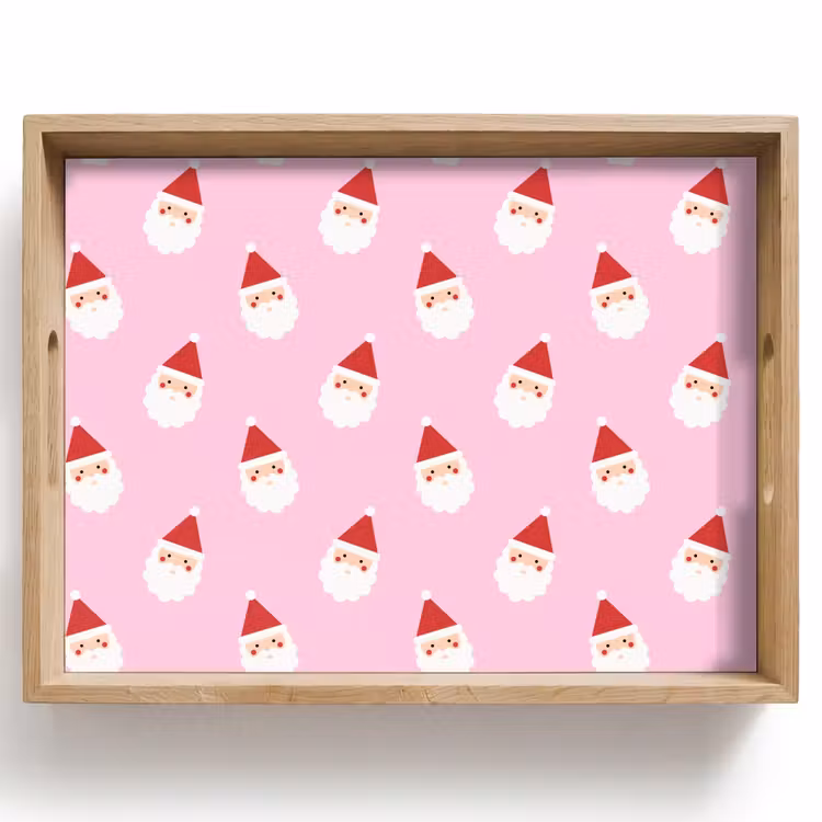 Tablett - Weihnachtsmann – Weihnachten – Rosa — 1