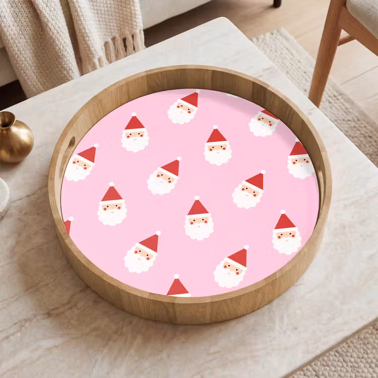 Tablett - Weihnachtsmann – Weihnachten – Rosa — 2