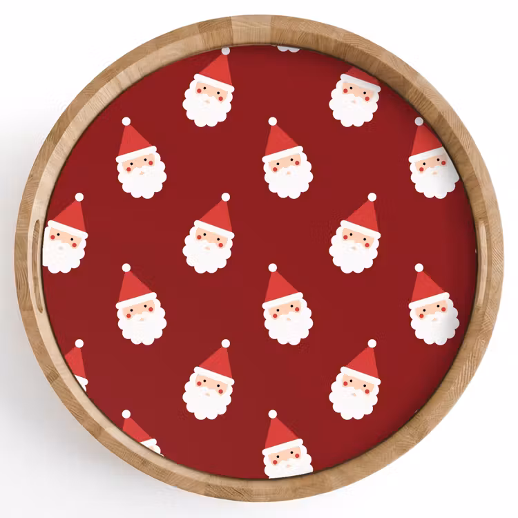 Tablett - Weihnachtsmann – Weihnachten – Rot — 1