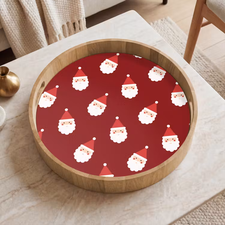 Tablett - Weihnachtsmann – Weihnachten – Rot — 2