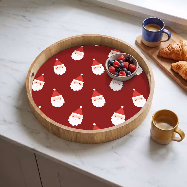 Tablett - Weihnachtsmann – Weihnachten – Rot — 4